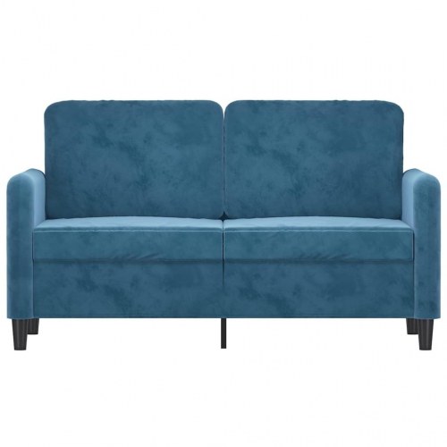 2-personers sofa i fløjl - 120 cm, blå