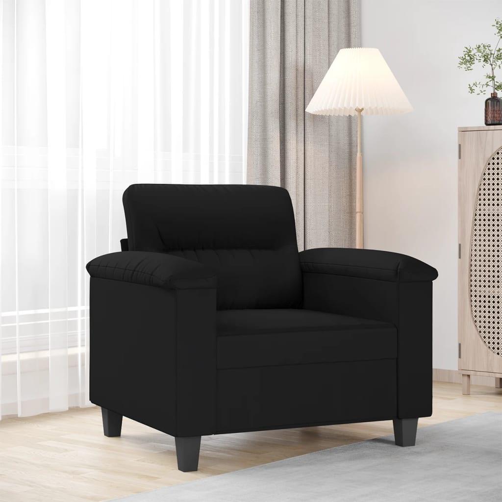 2-Personers Sofa Mikrofiberstof - 60 cm / Sort