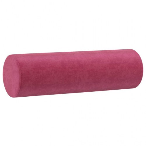 2-personers sofa i velour med pyntepuder, 140 cm - vinrød