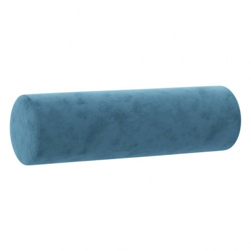 3-personers sofa i velour med pyntepuder - blå, 198 cm