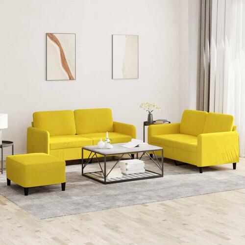 3 personers sofa velour gul