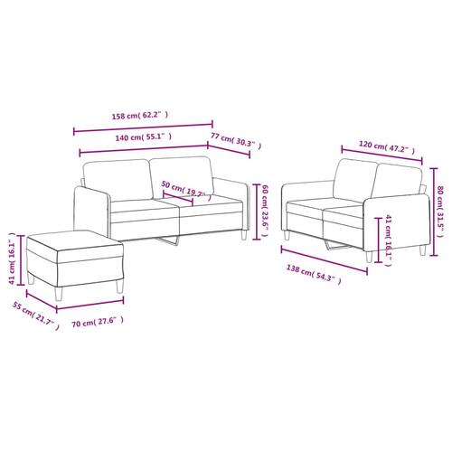 3 personers sofa velour gul