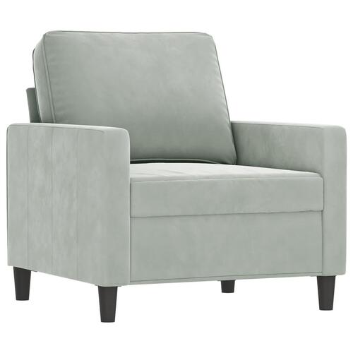Sofasæt 4 dele velour lysegrå