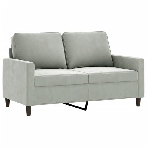 Sofasæt 4 dele velour lysegrå