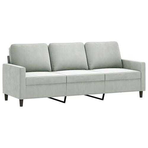 Sofasæt 4 dele velour lysegrå
