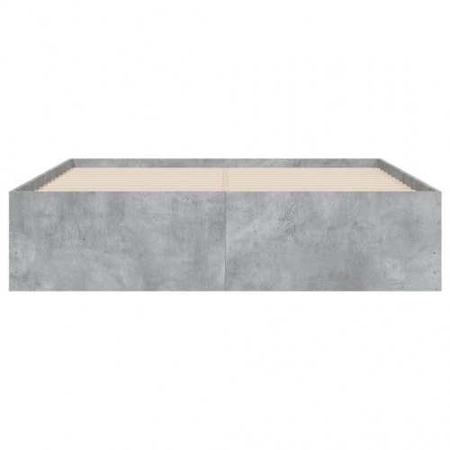 Sengeramme med skuffer 120×190 cm - konstrueret træ, betongrå