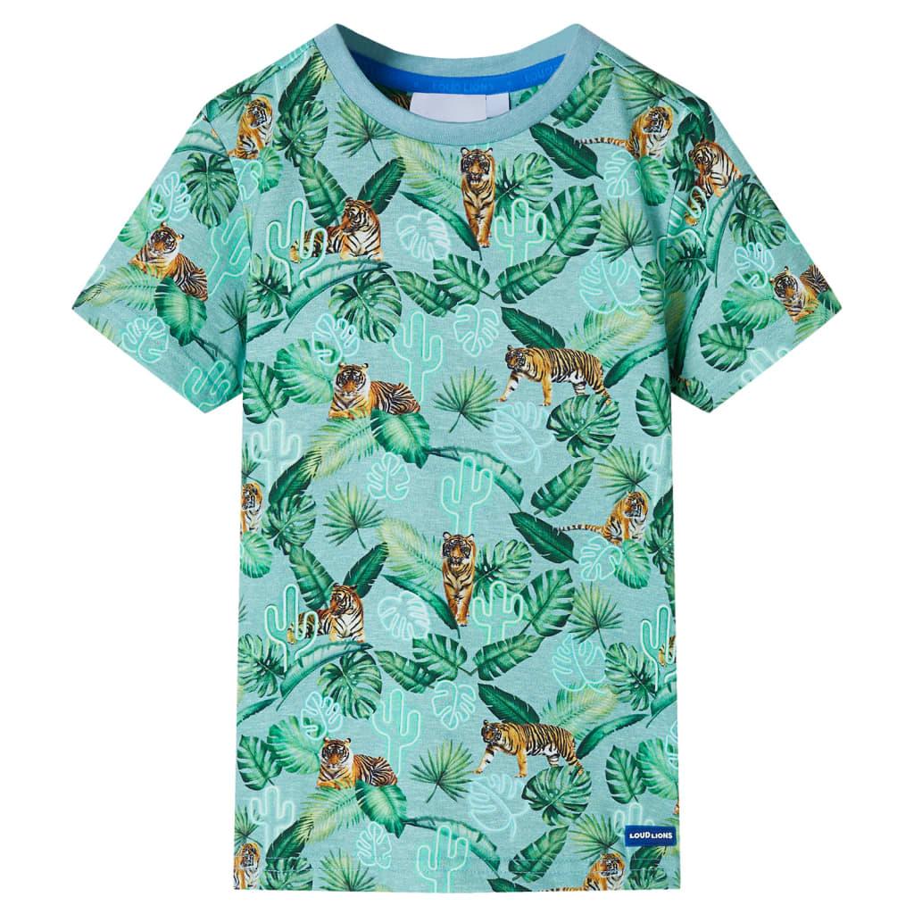 T-shirt til børn str. 140 lys grønmeleret