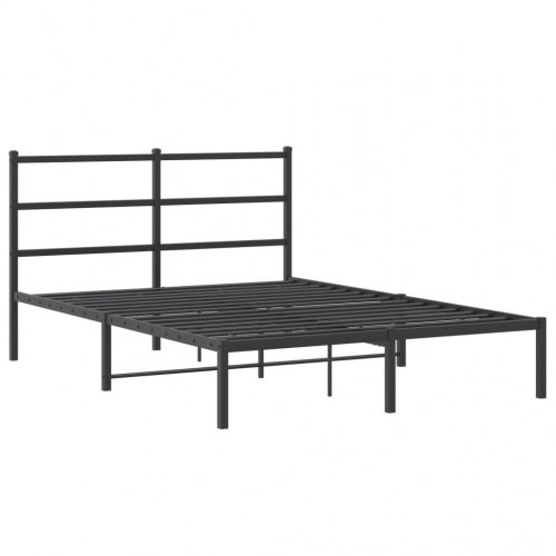 Sengeramme med sengegavl 140×200 cm - metal, sort