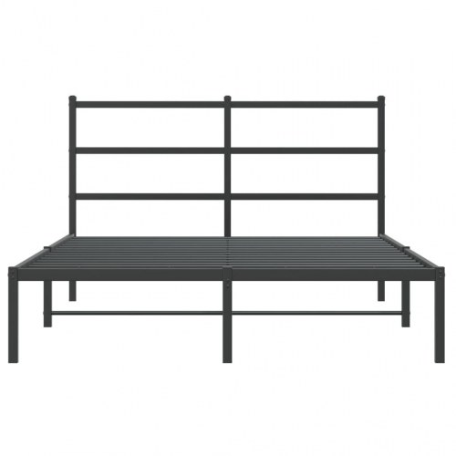 Sengeramme med sengegavl 140×200 cm - metal, sort