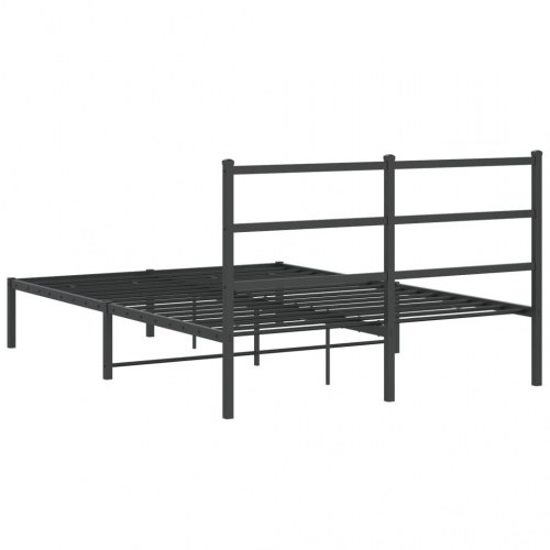 Sengeramme med sengegavl 140×200 cm - metal, sort