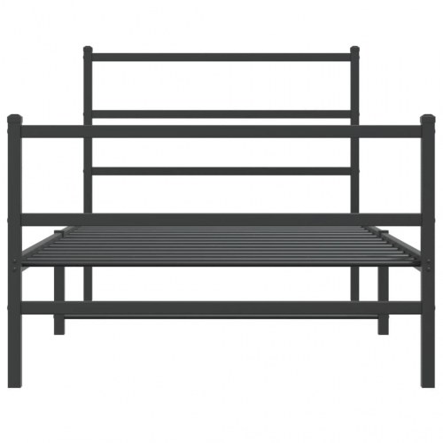 Sengeramme med sengegavl og fodgærde 107 x 203 cm - sort