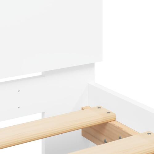 Sengeramme med sengegavl 100x200 cm konstrueret træ hvid