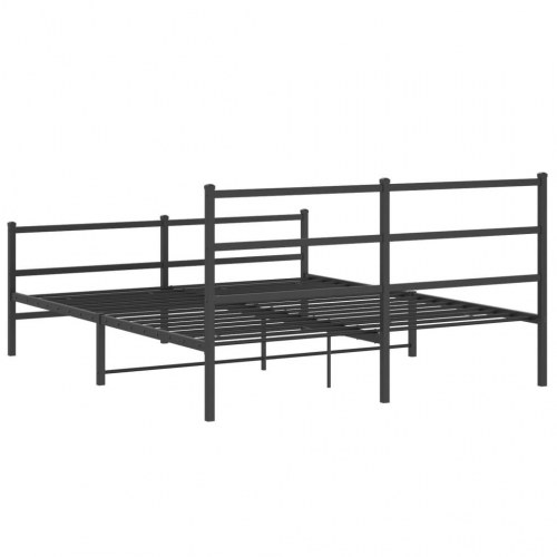 Sengeramme med sengegavl og fodgærde 150 x 200 cm - sort