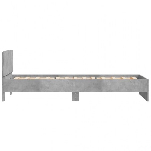 Sengeramme med sengegavl 100 x 200 cm - betongrå