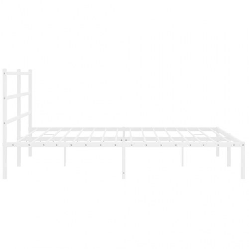 Sengeramme med sengegavl 193 × 203 cm - metal, hvid