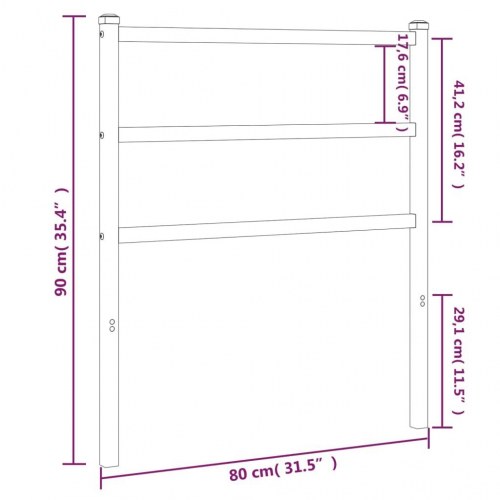 Sengegavl 75 cm metal sort
