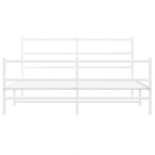 Sengeramme med sengegavl og fodgærde 150 x 200 cm - hvid