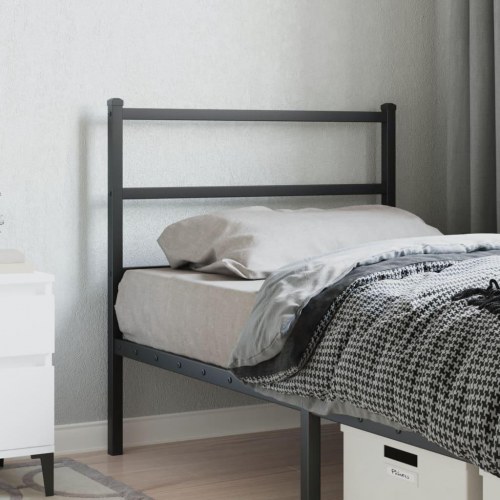Sengegavl i metal 90 cm - sort, udskiftningsgavl