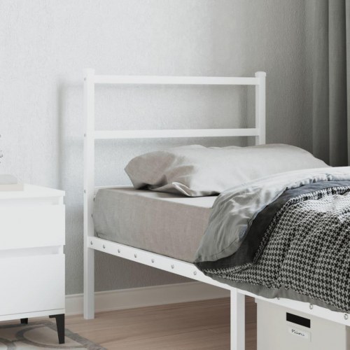 Sengegavl i metal 80 cm - hvid