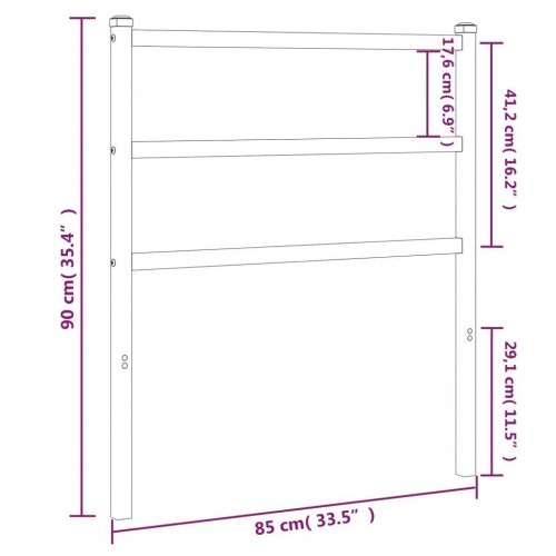 Sengegavl i metal 80 cm - hvid