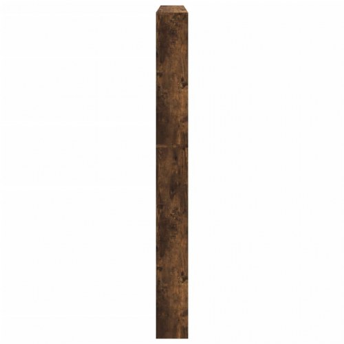 Skoskab med spejl og 5 vippeskuffer 63×17×169,5 cm - røget egetræsfarve