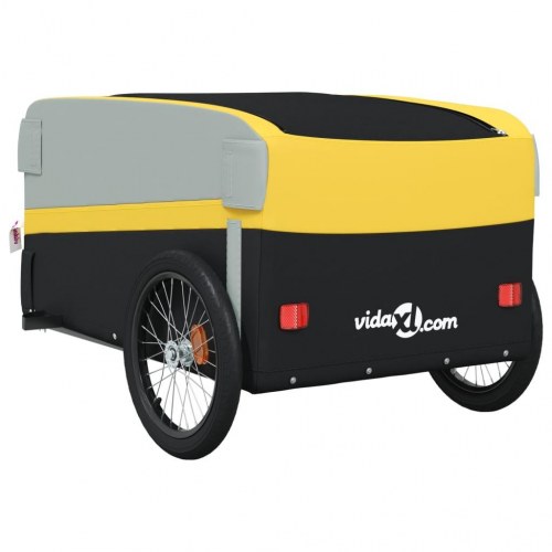 Cykelanhænger 45 kg - jern, sort/gul