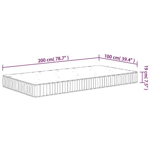 Springmadras med pocketfjedre 100x200 cm medium