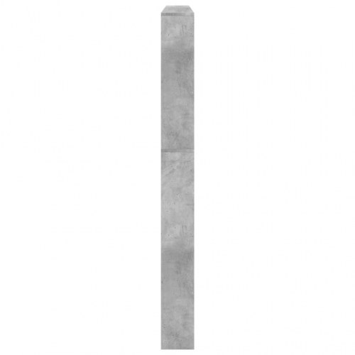 Skoskab med spejl og 5 vippeskuffer - 63 × 17 × 169,5 cm, betongrå