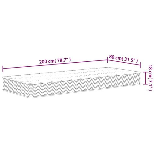 Springmadras med bonellfjedre 80x200 cm medium