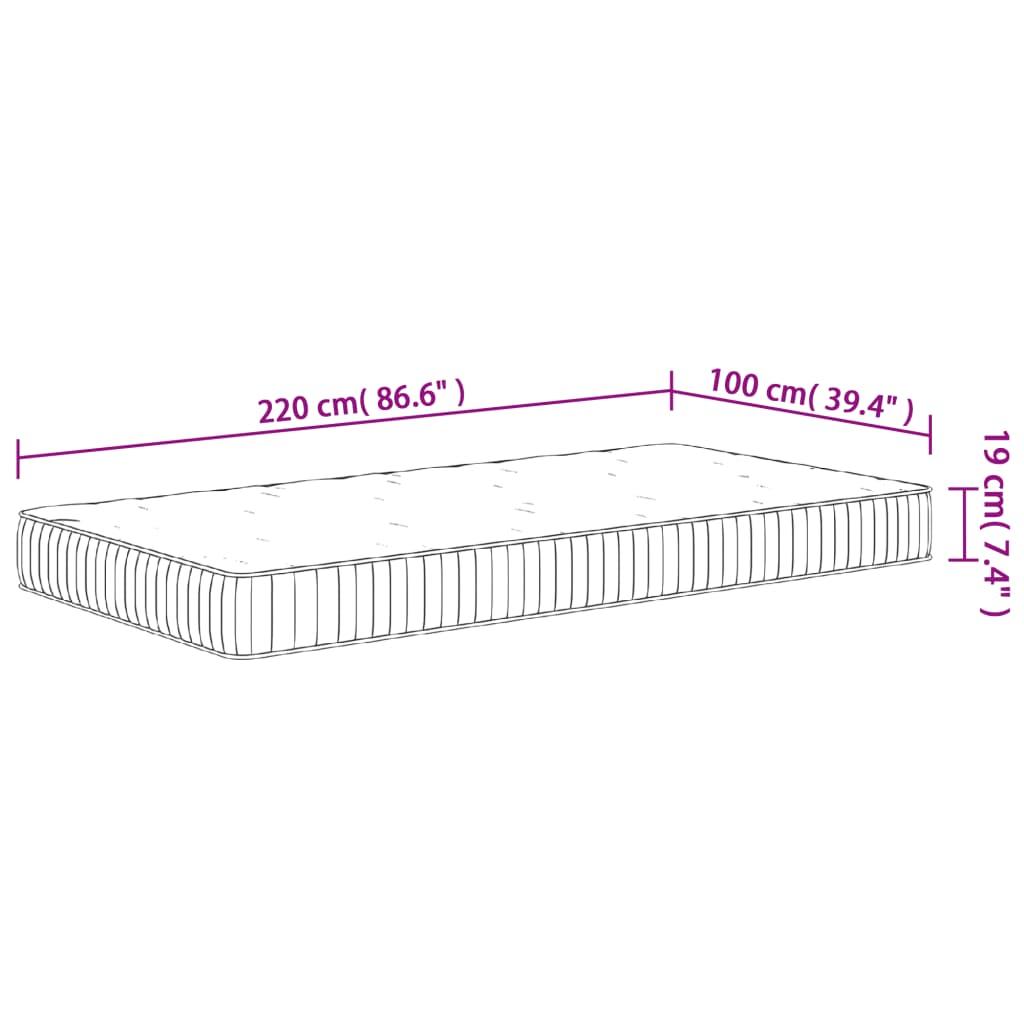 Springmadras med pocketfjedre 100x200 cm medium fast