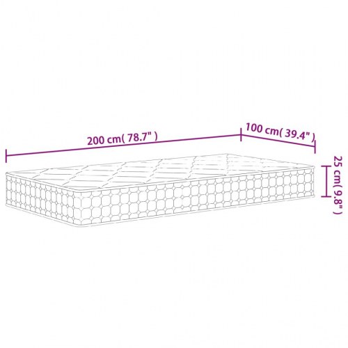 Springmadras med pocketfjedre 100x200 cm - medium fast