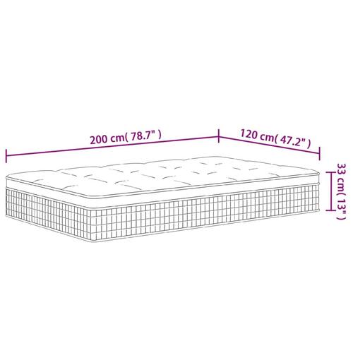Springmadras med pocketfjedre 120x200 cm medium fast