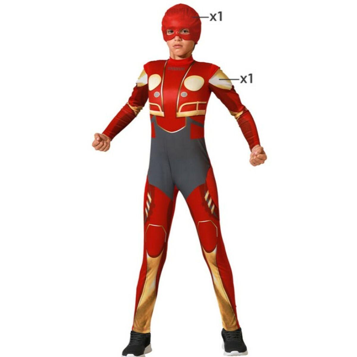 Kostume til børn - Superhelt, rød (7-9 år)