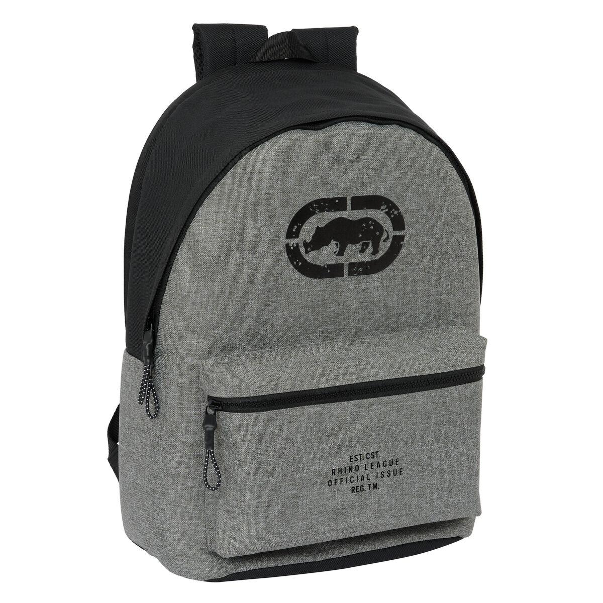 Laptop Rygsæk Eckō Unltd. Rhino Sort Grå 31 X 44 X 18 Cm