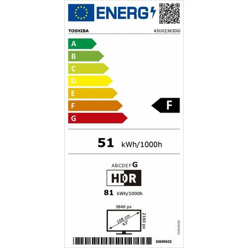 Smart TV Toshiba 40LV2E63DG 4K Ultra HD 43" LED