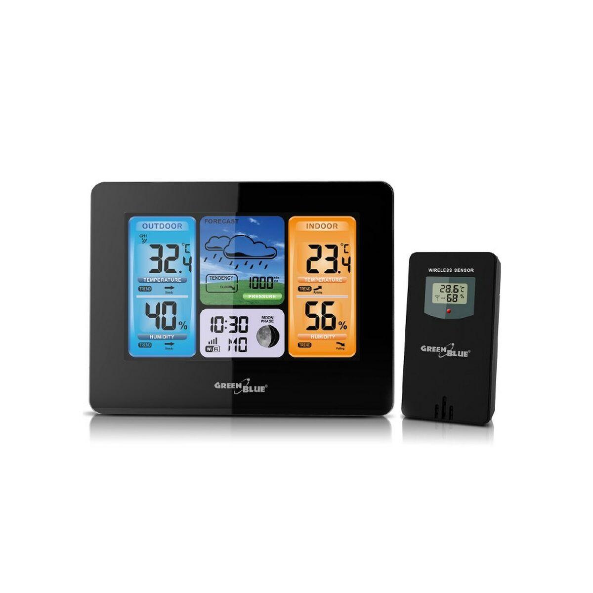 Multifunktionel vejrstation Greenblue GB522 Sort