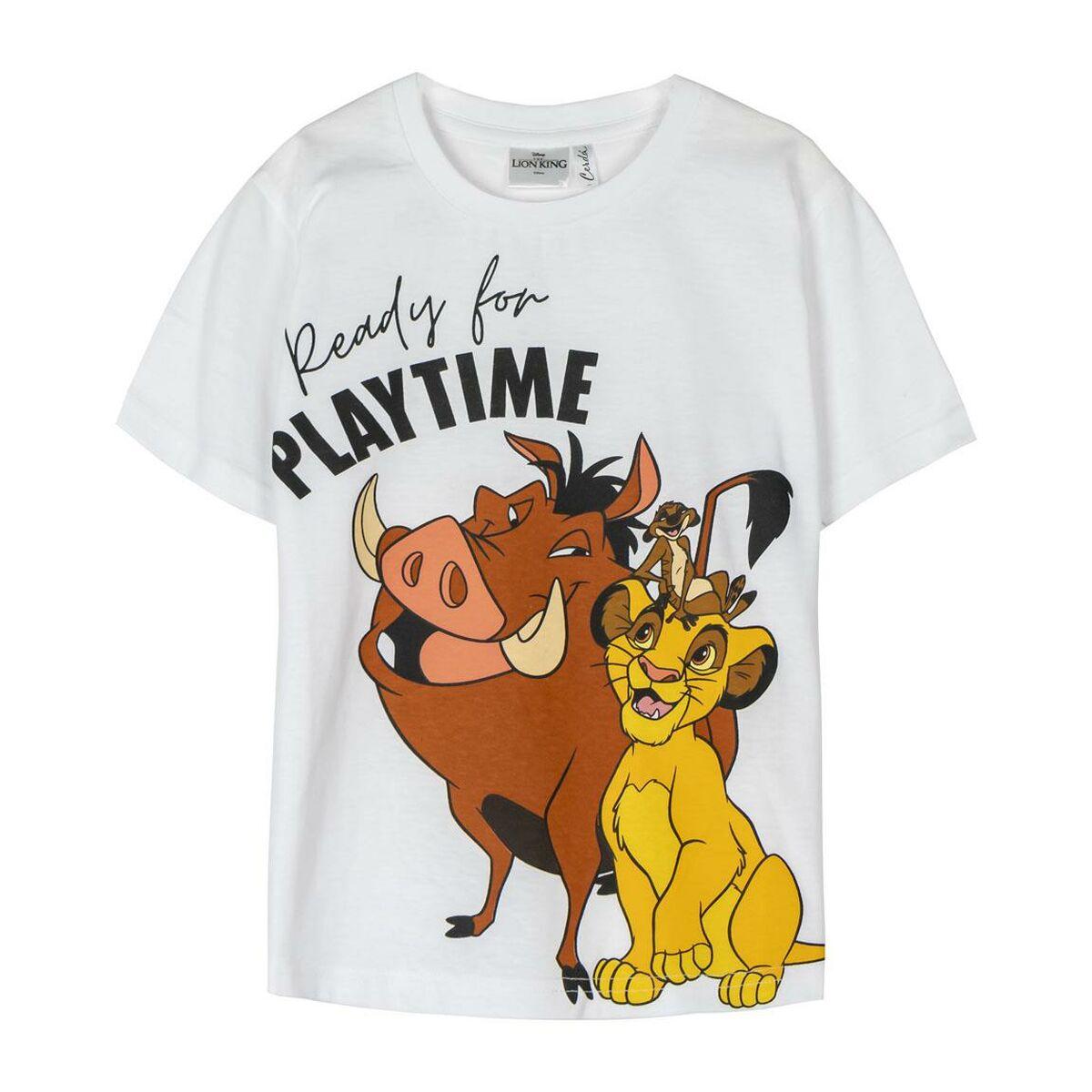 Børne Kortærmet T-shirt The Lion King Hvid 4 år