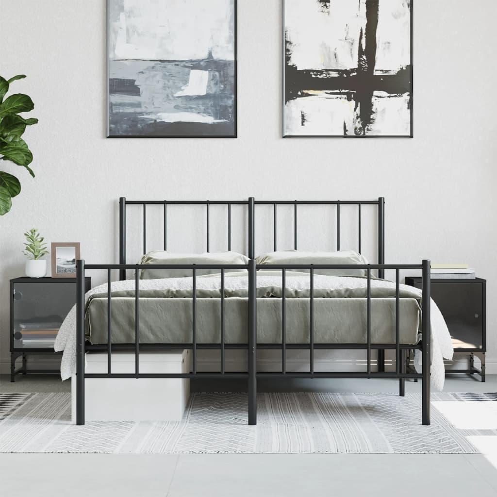 Sengeborde 2 stk. med glaslåger 35x37x50 cm sort