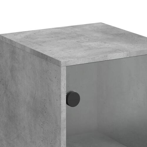 Skab med glaslåger 35x37x120 cm betongrå