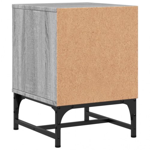 Sengeborde med glaslåger - 2 stk. 35×37×50 cm, grå sonoma-eg