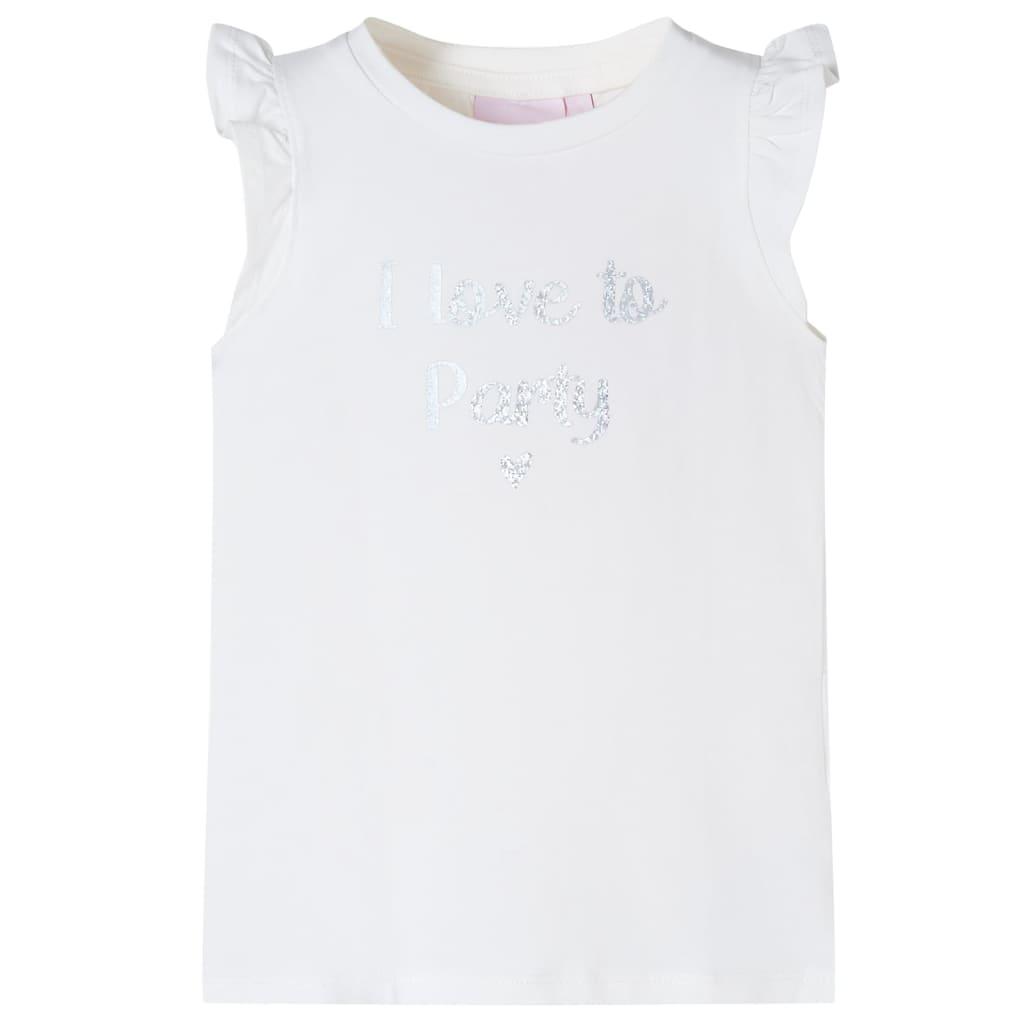 T-shirt til børn str. 92 med flæser hvid