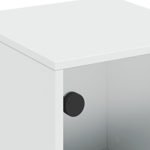 Sengeborde 2 stk. med glaslåger 35×37×50 cm - hvid