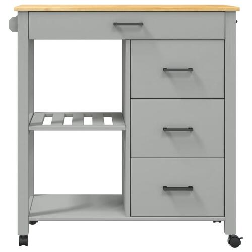 Køkkenvogn MONZA 84x40x90 cm massivt fyrretræ