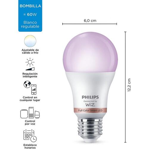 Smart Elpærer Philips Wiz Full Colors F 8,5 W E27 806 lm (2200-6500 K)