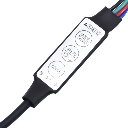 Sengeramme med sengegavl og RGB LED-lys 90x190 cm - sonoma-eg
