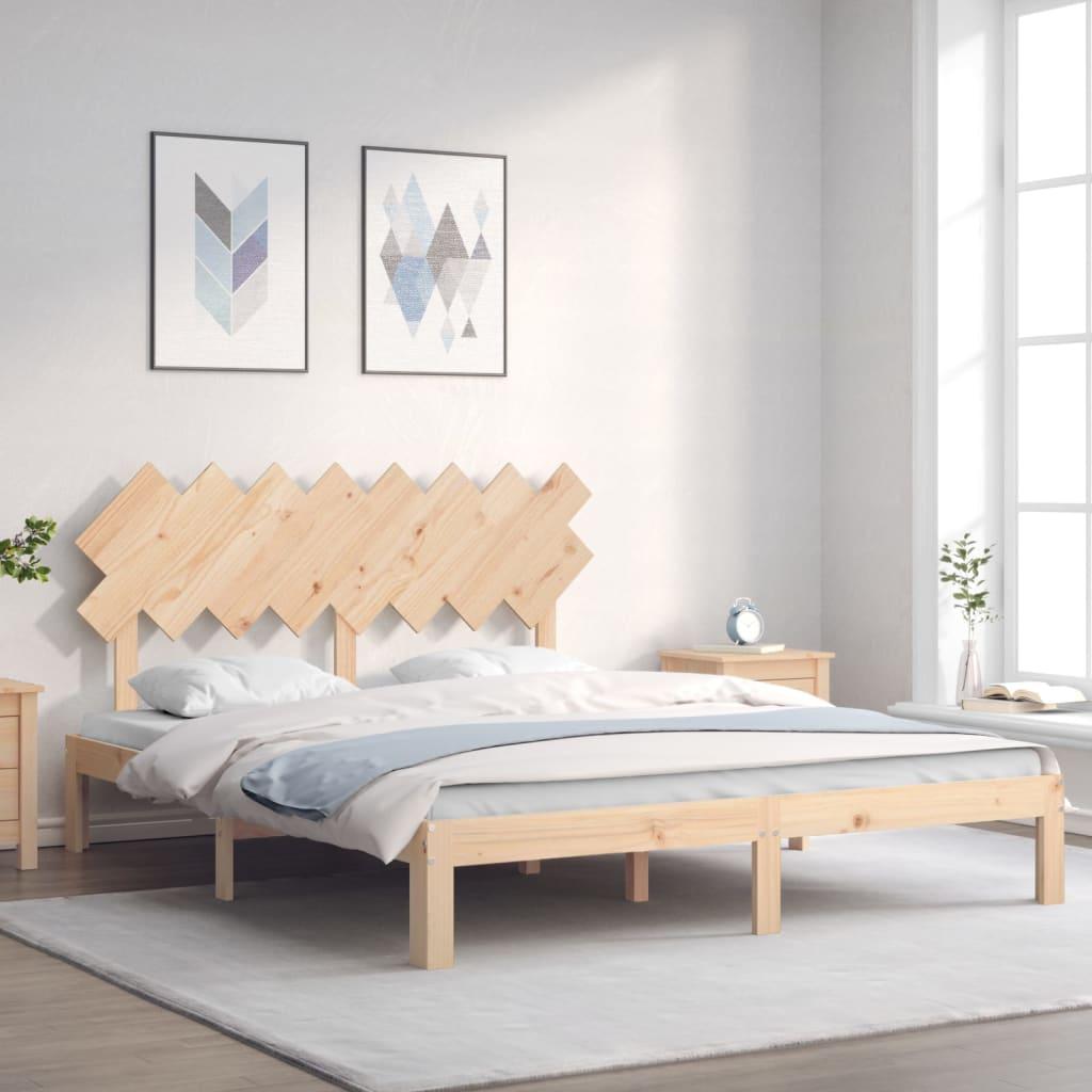 Sengeramme Uden Madras Massivt Fyrretræ - Naturfarvet / 160 x 200 cm