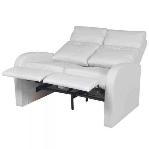 2-sæders lænestol kunstlæder hvid