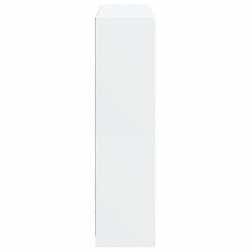 Bogreol med glaslåger - 136 × 37 × 142 cm, hvid konstrueret træ