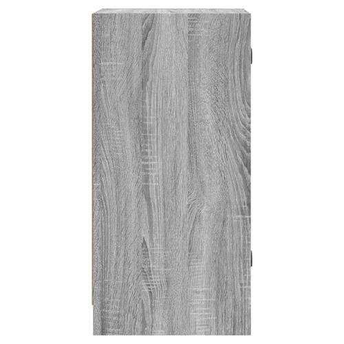 Skab med glaslåger 35x37x75,5 cm grå sonoma-eg
