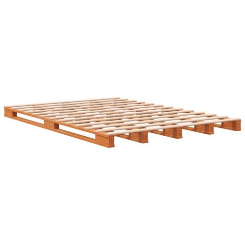Palleseng 140 x 200 cm i massivt fyrretræ - gyldenbrun